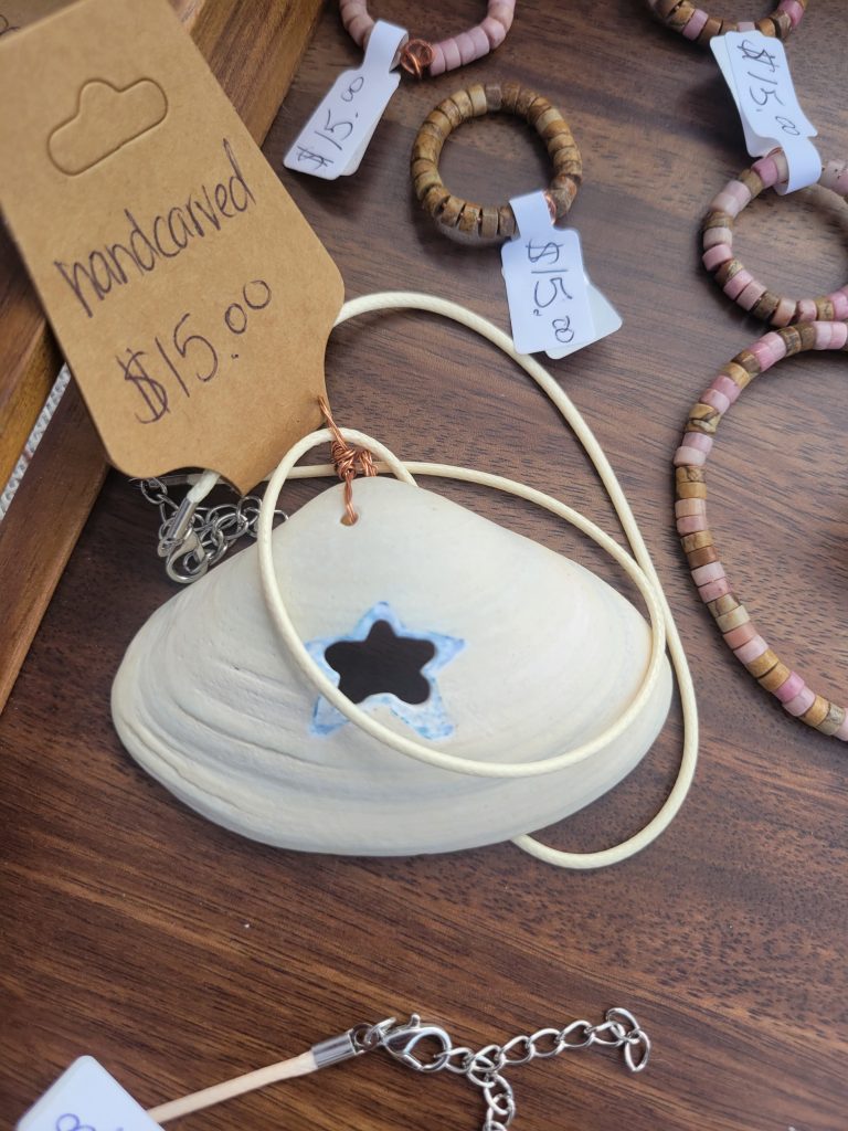 Handcarved Star seashell Necklace