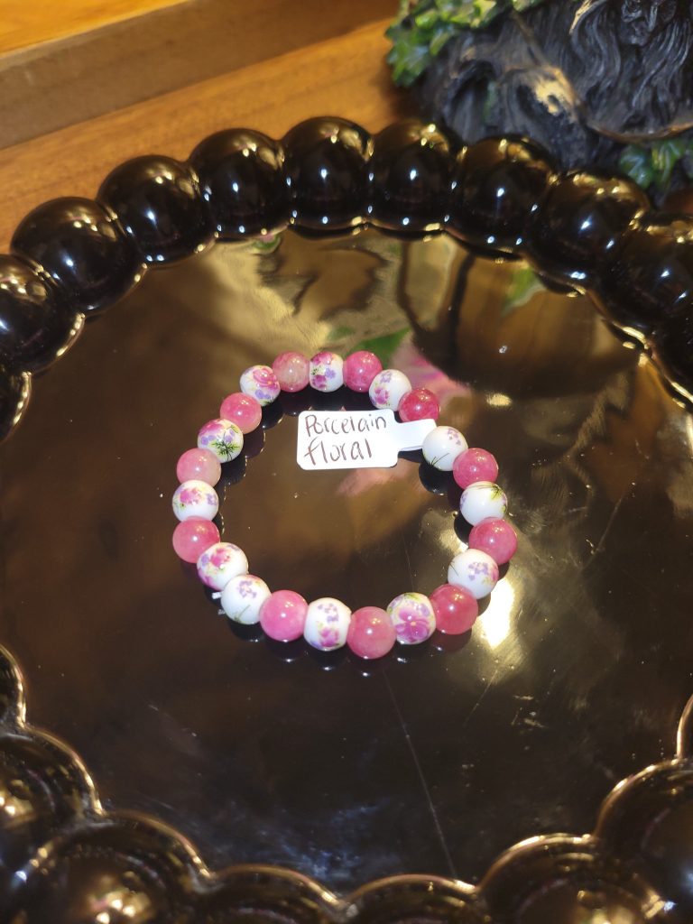 Pink Floral Porcelain Bracelet