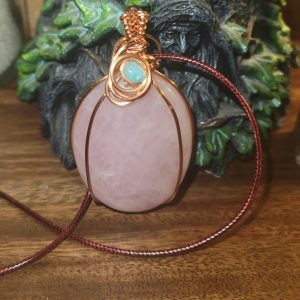 Rose Quartz Copper Pendant