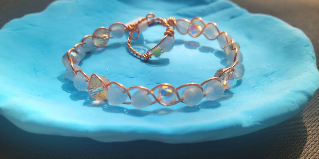Seaglass Aura Bracelet and Ring