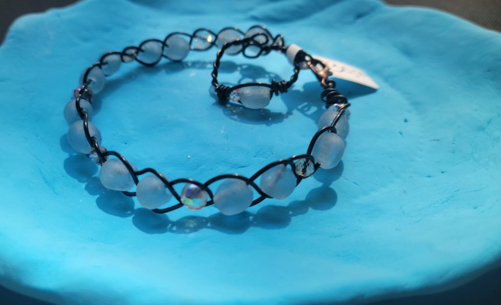 Seaglass Aura Bracelet and Ring